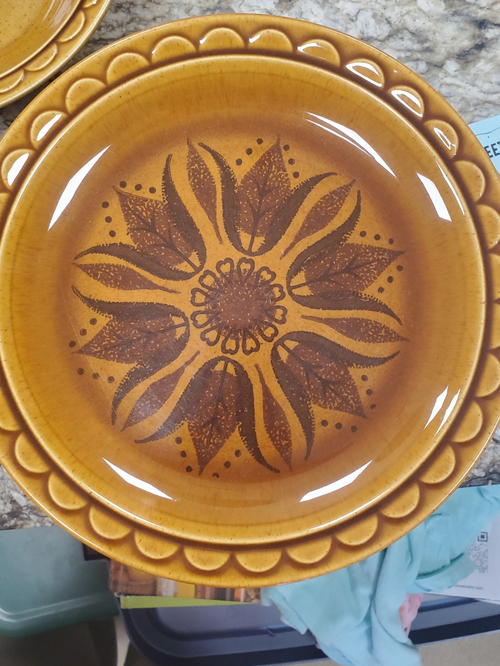 Homer Laughlin Golden Harvest Stoneware Dinner Plates, Set Of 5